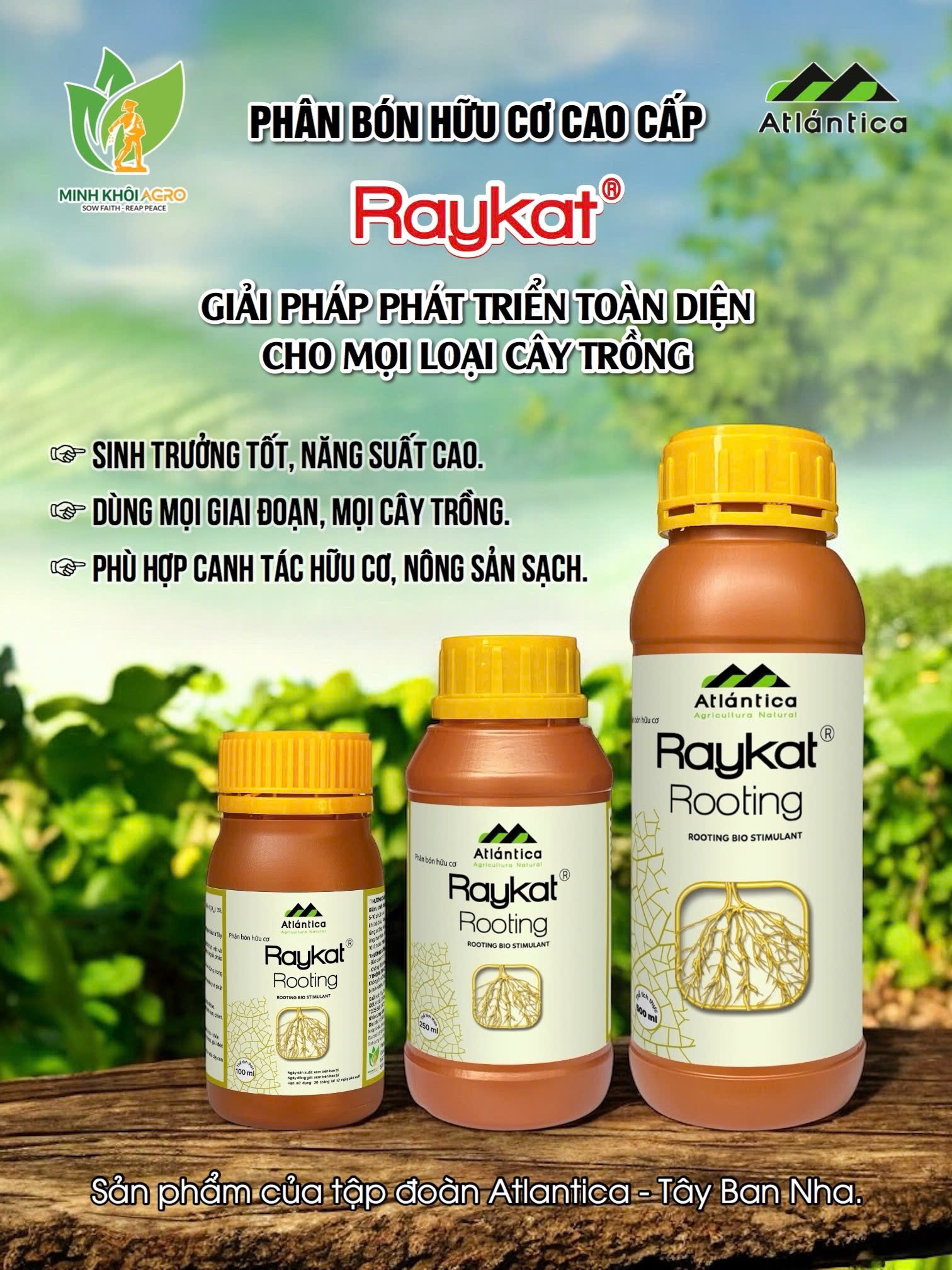 Phân bón sinh học hữu cơ Raykat Rooting - Chai 500ml